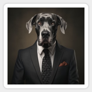 Great Dane Dog in Suit Sticker